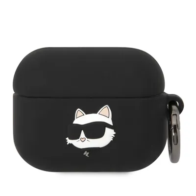 Produktbild von Karl Lagerfeld, Silikonhülle AirPods Pro Choupette Kopf 3D luxus stoßfest, Schwarz