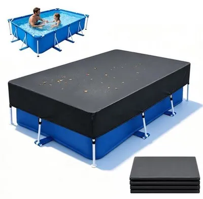 Produktbild von Schwimmbadabdeckung, rechteckig - 225 x 150 cm - Blau - Strapazierfähiges Gewebe - Für rechteckige Schwimmbecken