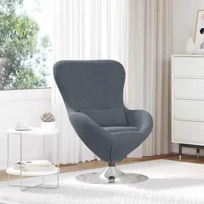 Immagine prodotto di Poltrona girevole - Poltrona - Sedia da lounge - Poltrona girevole - Grigio scuro, senza poggiapiedi - Girevole a 360°