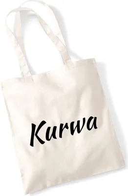 Produktbild von Huuraa Jutebeutel Kurwa Polnisch 10 Liter Natural Baumwolle Tasche Geschenkidee