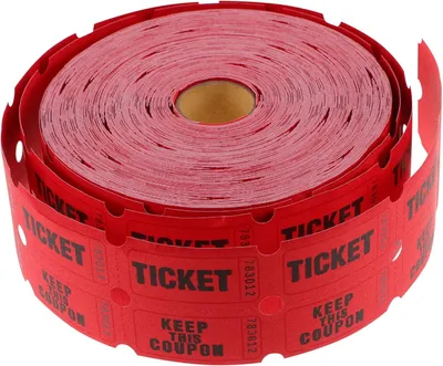 Produktbild von 1000 nummerierte rote Tombola-Lose, universelle Rolle für Veranstaltungen, Jahrmärkte, Karnevals, Preise