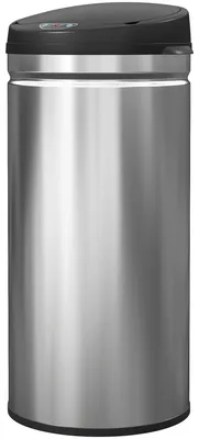 Image de Poubelle sensorisée de 42 litres en acier inoxydable | Couleur : argent, noir