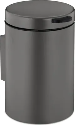 Productafbeelding van Relaxdays Kosmetische container voor wandmontage, 3 liter, met automatische dekselverlaging, binnenbak, roestvrij staal