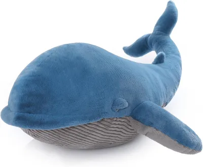 Image de Peluche baleine bleue, 110 cm de haut, jouet doux pour enfants