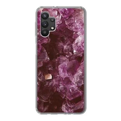 Produktbild von MuchoWow® Handyhülle Schutzhülle Hülle für Samsung Galaxy A32 5G Edelsteine - Amethyst - Kristalle und Edelsteine Silikon Softcase Handy Hülle - Softcase