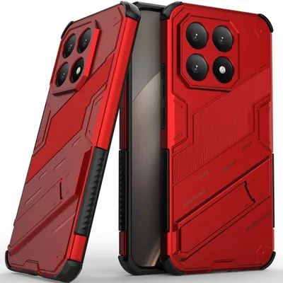 Produktbild von Armor Hülle für Xiaomi 15T Hybrid PC TPU Bumper Stoßfestes Schutzhülle mit Standfunktion Rot