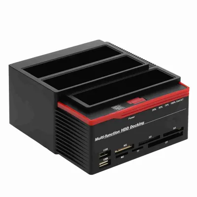 Zdjęcie produktu dla Przenośna stacja dokująca dysku twardego, 3-gniazdowa obudowa dysku twardego USB 3.0 dla Win 98 7 Me 2000 XP