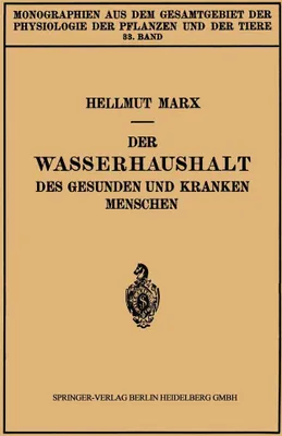 Produktbild von Der Wasserhaushalt des Gesunden und Kranken Menschen