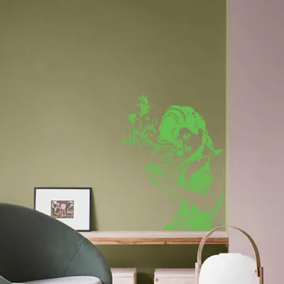 Produktbild von Wandtattoo - Wandaufkleber - Wandtattoo "Glamour Woman" - 84cm x 58cm lindgrün - Dekoration Küche Wohnzimmer Wand