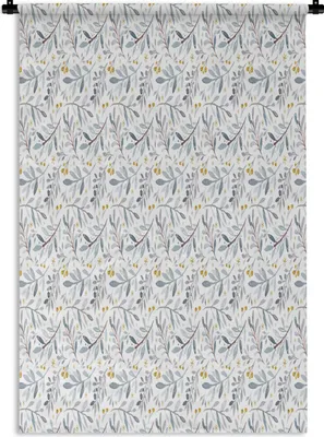 Produktbild von MuchoWow® Wandteppich Wandbehang Vintage - Pflanzen - Pastell 90x135 cm Tapisserie Dekoration Wandtuch - Baumwolle - Wandskulptur