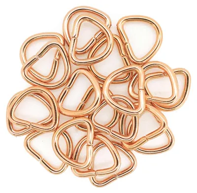 20 stabile Halbringe D-Ringe Metallring kupferfarben Größenwahl