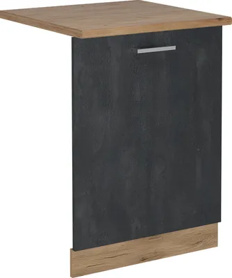 Produktbild von Geschirrspülblende Vicco R-Line Schwarz Beton 60 cm , AP Eiche, Model 55098