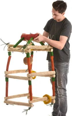 Produktbild von Riesiger Holzturm JAVA GYM XXL - Riesenspielplatz für Papageien
