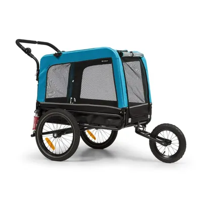 Produktbild von Focus Hundefahrradanhänger – 600D Oxford Blau – 2-in-1 Hundebuggy – Faltbar – Hundeanhänger – Für Hunde bis 40kg