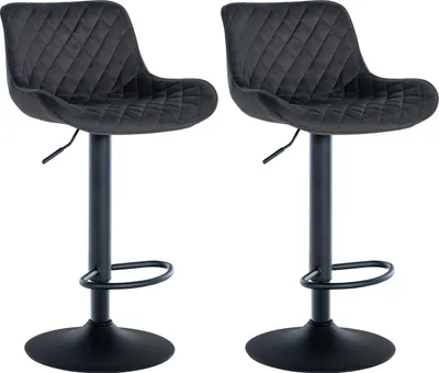 Produktbild von 2er Set Barhocker HLO-CP281 Samt schwarz