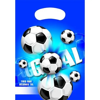 Produktbild von Fußball blau Partytüten 6 Stück