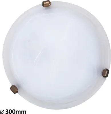 Zdjęcie produktu dla Plafon szklany 30 cm E27 1x60W białe szkło alabastrowe okrągły Alabastro 3203 Rabalux