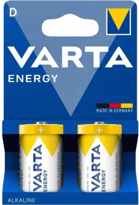 Obrázok produktu pre Varta Energy, Batéria na jedno použitie, D, Alkalický, 1,5 V, 2 kusov
