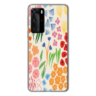 Produktbild von MuchoWow® Handyhülle Schutzhülle Hülle für Huawei P40 Pro Blumen - Muster - Feldblumen Silikon Softcase Handy Hülle - Schutz