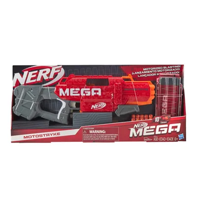 A product box for a Nerf Mega Motostryke blaster.