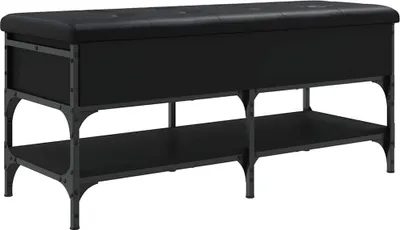 Obrázok produktu pre vidaXL Lavica na topánky čierna 102x42x45 cm Materiál na báze dreva