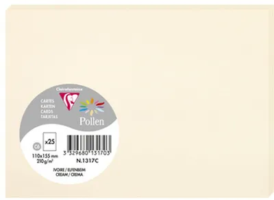 Produktbild von Clairefontaine Karte C6 Pollen 210g elfenbein