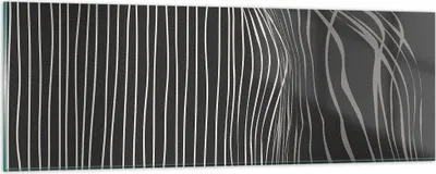 Produktbild von Bilder auf glas - Einteilig - Abstraktion Streifen Schwarz und Weiß - 90x30cm - Glasbilder - Wandbilder - Bilder - Wanddekoration aus Glas - Glas Bilder - Wandbild auf Glas - GAB90x30-4152