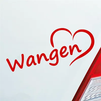 Produktbild von Auto Aufkleber Wangen Herz Stadt City Liebe Love Heimat 18,5x8 cm Rot Sticker Heckscheibenaufkleber
