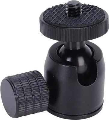Obrázok produktu pre Malý statív s guľovou hlavou, 1/4-palcovým závitom a adaptérom na upevnenie na pätku pre prstencové osvetlenie k zrkadlovke (čierna guľová hlava)