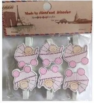 Produktbild von Dekorative Baby-Wäscheklammern 6 Stück