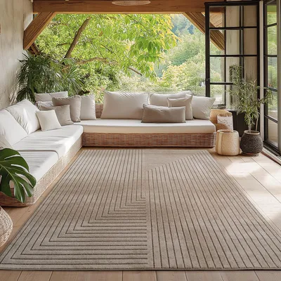Zdjęcie produktu dla Homebyhome Dywan Zewn?trzny Nowoczesny Boho Design Efekt 3D Odporny na UV Idealny na Taras do Salonu i Kuchni, Rozmiar: 240x340 cm