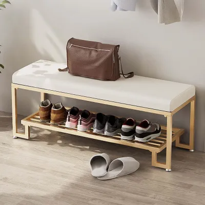 Image de Banc à chaussures avec espace de rangement et coussin d'assise