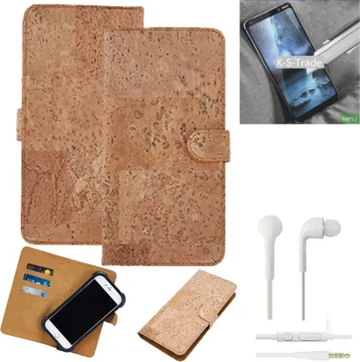 Produktbild von K-S-Trade Hülle kompatibel mit Nokia 9 PureView + in ear Kopfhörer Kork Handyhülle Cover  Schutzhülle TPU Case Bumper in Hellbraun, (1x)
