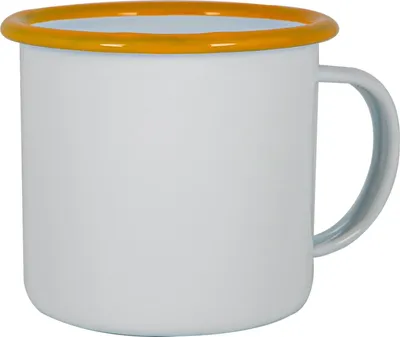 Produktbild von Argon Ta Weiße Emaille-Tasse – 375 ml – Gelb