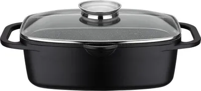 Zdjęcie produktu dla Garnek Cocotte GSW Gourmet Granit, 6 l, Odlew Aluminium, Powłoka Nieprzywierająca, Pokrywka AROMA, Indukcja