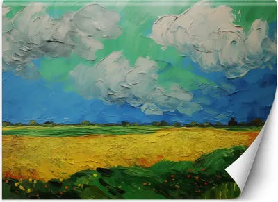 Produktbild von Vlies fototapete Weizenfeld - V. van Gogh 150x105 cm Feeby Gelb inkl. Kleber einfache Montage