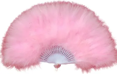 Produktbild von Faltbarer Federfächer, Tanzrequisiten, handgefertigt aus natürlichen Truthahnfedern, schöner Fächer für Abschlussball (Rosa)