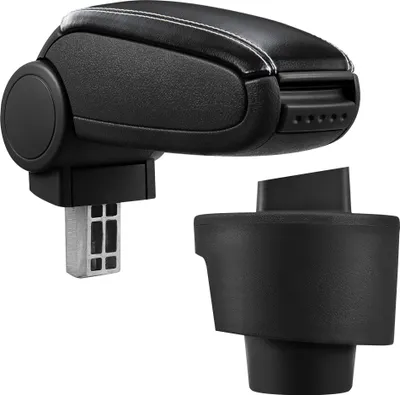 Produktbild von [pro.tec] Mittelarmlehne Passgenau für Seat Ibiza (Typ 61) in den Baujahren ab 2008 (3 - und 5 - Türer) und Kombi - Armauflage mit Staufach - gepolstert - schwarz Kunst-Leder mit weissen Nähten