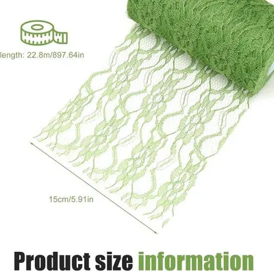 Obrázek produktu pro Polyesterová stuha, 15 cm x 22,8 m, zelená, pro party dekorace a tvoření