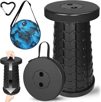 Produktbild von Dreibeinhocker Klapphocker, Teleskophocker, tragbarer Stuhl, Klapphocker, leichte Campinghocker, klappbarer Campinghocker ausgestattet, tragbare