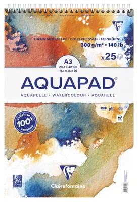 Immagine prodotto di Aquapad Spiral pad acquerello A3+, 29,7x43,5 cm, 300 g, 25 fogli