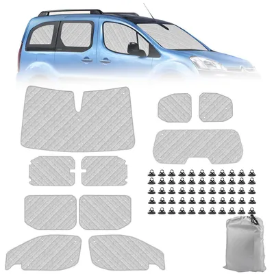 Produktbild von Thermomatte Fahrerhaus Innen 10-teiliges Set für Citroen Berlingo SWB 2018-2026 UV- & Sonnenschutz