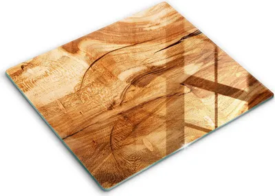 Produktbild von Abdeckung Glas - Küchenabdeckung - 60x52 cm - Abdeckplatte -Holzbrettstruktur