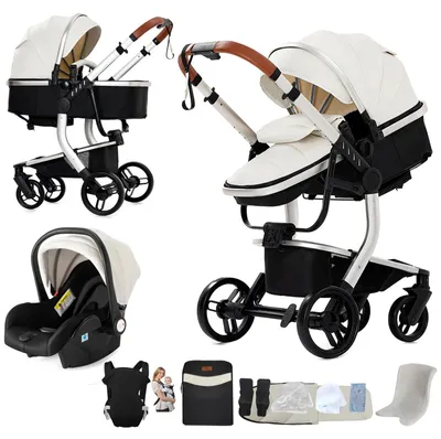 Immagine prodotto di Passeggino 3-in-1 X518 - Passeggino combinato - Con ovetto - Per neonati - Pieghevole - Impermeabile - Bianco