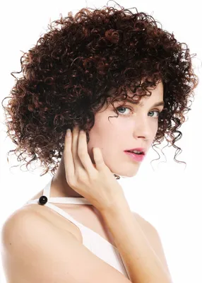 Produktbild von WIG ME UP Perücke kurz voluminös gelockt Kastanie Braun Mix VK-11-2T30