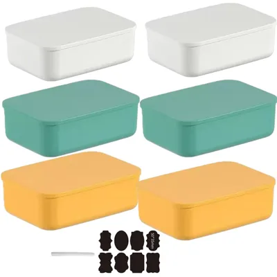 Produktbild von Set aus 6 Aufbewahrungsboxen mit Deckel - Stapelbar und Multifunktional