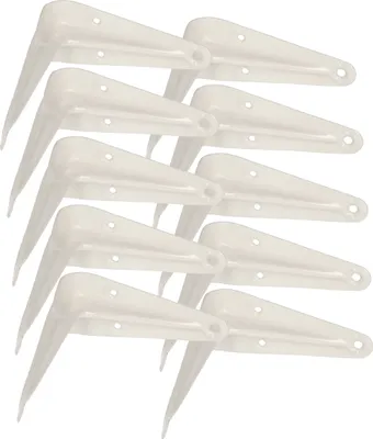 Zdjęcie produktu dla KOTARBAU® Wspornik Półki Kątownik Do Półek Podpora Stal Biały 100 X 75 MM Zestaw 10 SZT