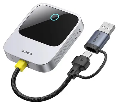 Produktbild von Adapter für drahtloses CarPlay, Baseus SafeJourney USB-A+USB-C, Bluetooth 5.0 / WiFi 5 GHz, Grau