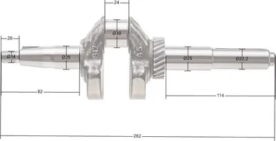 Obrázok produktu pre Loncin kľukový hriadeľ LC1P70FA ORIGINÁLNY DIEL 130290333-0001