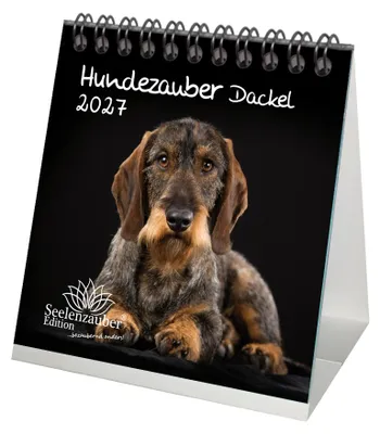 Produktbild von Hundezauber Dackel Tischkalender 10x10cm für 2027 Welpen und Hunde - Seelenzauber